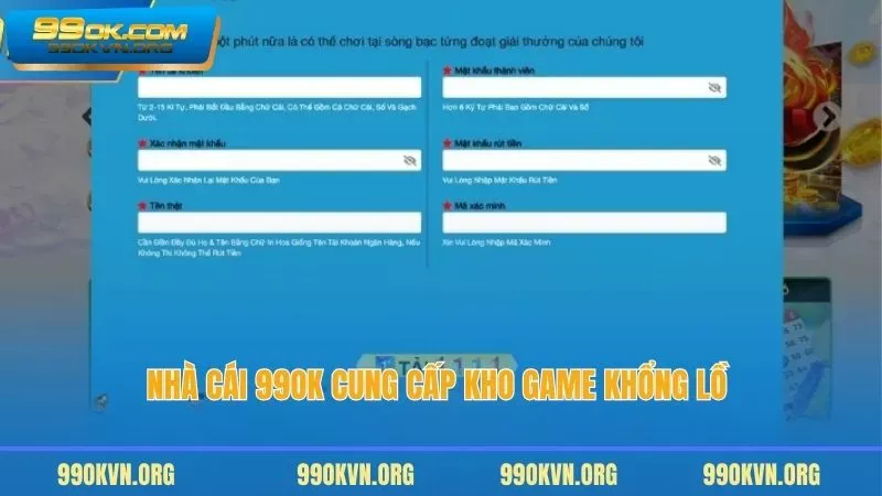 Nhà cái 99OK cung cấp kho game khổng lồ 
